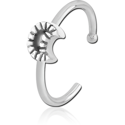 SURGICAL STEEL OPEN NOSE RING - CRESCENT
