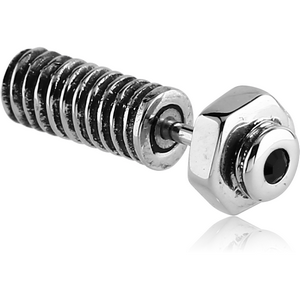 SURGICAL STEEL TWO SIDED JEWELLED FAKE PLUG - SCREW