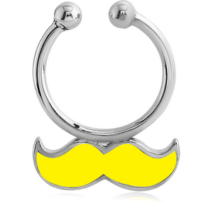 SURGICAL STEEL MOUSTACHE FAKE SEPTUM RING