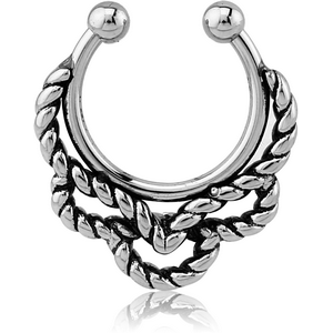 SURGICAL STEEL FAKE SEPTUM RING - ROPE