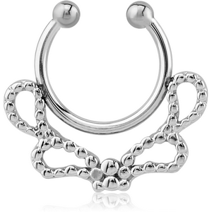 SURGICAL STEEL FAKE SEPTUM RING - ROPES