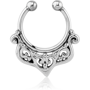 SURGICAL STEEL FAKE SEPTUM RING - FILIGREE