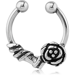 SURGICAL STEEL FAKE SEPTUM RING - ROSE