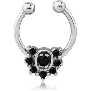 SURGICAL STEEL JEWELLED FAKE SEPTUM RING