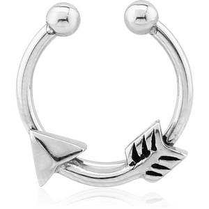 SURGICAL STEEL FAKE SEPTUM RING - ARROW