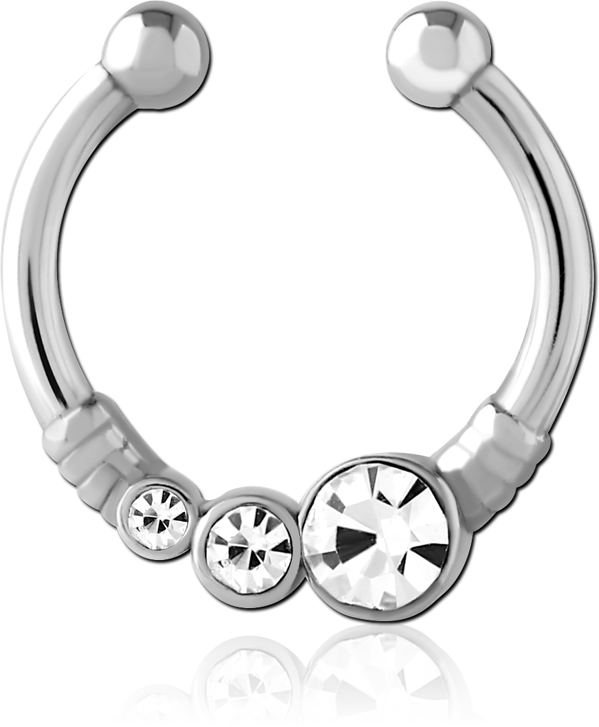 SURGICAL STEEL JEWELLED FAKE SEPTUM RING