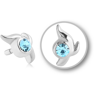 SURGICAL STEEL JEWELLED PUSH FIT ATTACHMENT FOR BIOFLEX INTERNAL LABRET