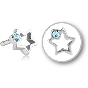 SURGICAL STEEL JEWELLED PUSH FIT ATTACHMENT FOR BIOFLEX INTERNAL LABRET - STAR