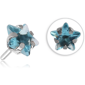 SURGICAL STEEL JEWELLED PUSH FIT ATTACHMENT FOR BIOFLEX INTERNAL LABRET - STAR