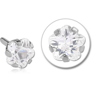 SURGICAL STEEL JEWELLED PUSH FIT ATTACHMENT FOR BIOFLEX INTERNAL LABRET - FLOWER