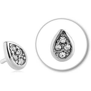 SURGICAL STEEL JEWELLED PUSH FIT ATTACHMENT FOR BIOFLEX INTERNAL LABRET - DROP