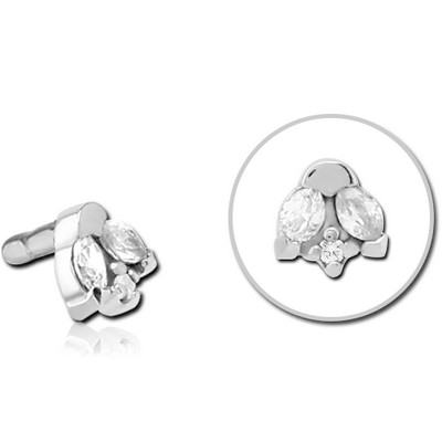 SURGICAL STEEL JEWELLED PUSH FIT ATTACHMENT FOR BIOFLEX INTERNAL LABRET