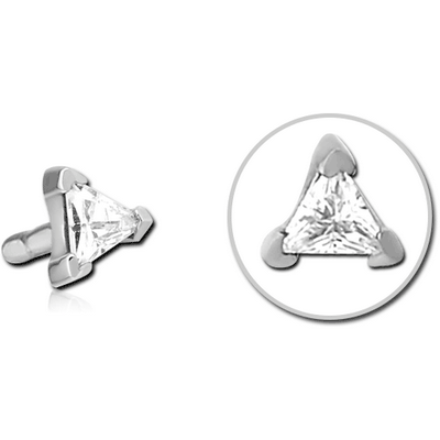 SURGICAL STEEL JEWELLED PUSH FIT ATTACHMENT FOR BIOFLEX INTERNAL LABRET - TRIANGLE