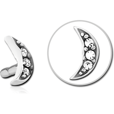 SURGICAL STEEL JEWELLED PUSH FIT ATTACHMENT FOR BIOFLEX INTERNAL LABRET - CRESCENT 3 GEMS