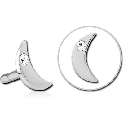 SURGICAL STEEL JEWELLED PUSH FIT ATTACHMENT FOR BIOFLEX INTERNAL LABRET - CRESCENT SINGLE GEM