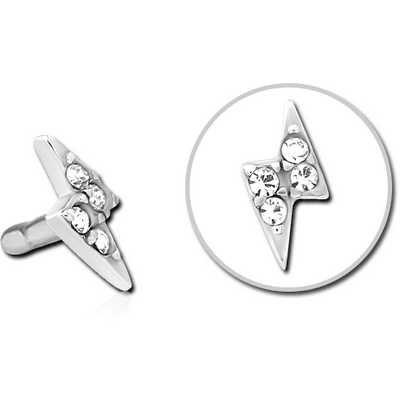 SURGICAL STEEL JEWELLED PUSH FIT ATTACHMENT FOR BIOFLEX INTERNAL LABRET - THUNDER
