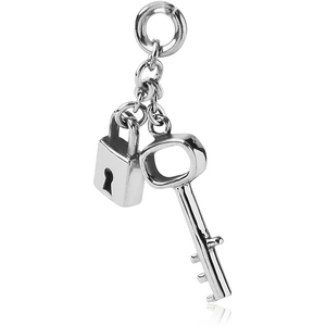 SURGICAL STEEL ATTACHMENT FOR INTIMATE PIERCING - LOCK AND KEY