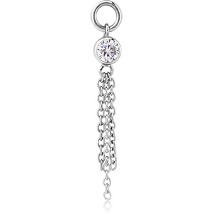 SURGICAL STEEL ATTACHMENT FOR INTIMATE PIERCING - 4MM ROUND WITH CHAINS