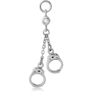 SURGICAL STEEL JEWELLED ATTACHMENT FOR INTIMATE PIERCING - HANDCUFF