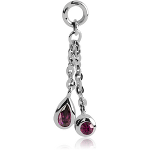 SURGICAL STEEL JEWELLED ATTACHMENT FOR INTIMATE PIERCING - PEAR AND BALL