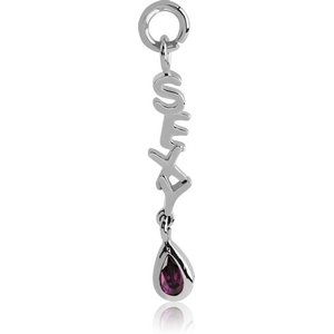 SURGICAL STEEL JEWELLED ATTACHMENT FOR INTIMATE PIERCING - SEXY AND PEAR