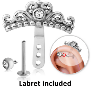 SURGICAL STEEL JEWELLED HELIX WRAP AND INTERNALLY THREADED JEWELLED MICRO LABRET