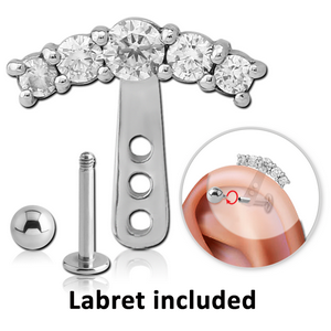 SURGICAL STEEL JEWELLED HELIX WRAP AND JEWELLED MICRO LABRET