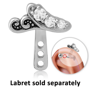 SURGICAL STEEL JEWELLED HELIX WRAP - CATERPILLAR