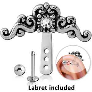 SURGICAL STEEL JEWELLED HELIX WRAP AND JEWELLED MICRO LABRET