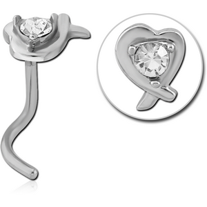 SURGICAL STEEL CURVED JEWELLED NOSE STUD