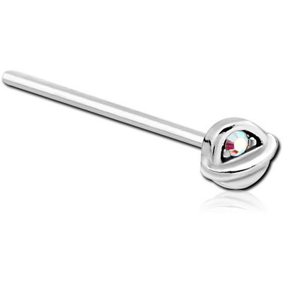 SURGICAL STEEL STRAIGHT JEWELLED NOSE STUD