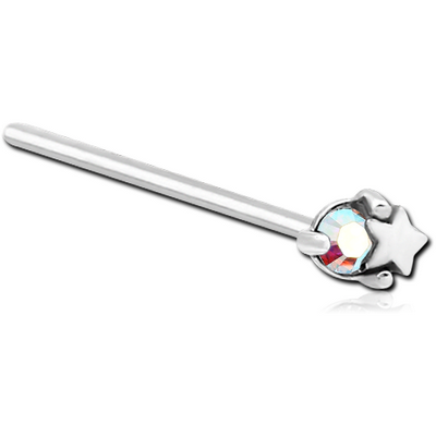 SURGICAL STEEL STRAIGHT JEWELLED NOSE STUD