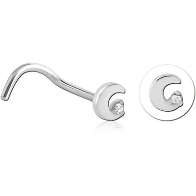 SURGICAL STEEL CURVED JEWELLED NOSE STUD