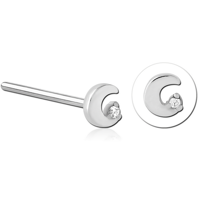 SURGICAL STEEL STRAIGHT JEWELLED NOSE STUD