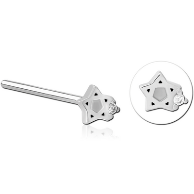 SURGICAL STEEL STRAIGHT JEWELLED NOSE STUD