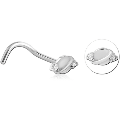 SURGICAL STEEL CURVED JEWELLED NOSE STUD