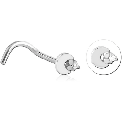 SURGICAL STEEL CURVED JEWELLED NOSE STUD