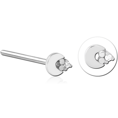 SURGICAL STEEL STRAIGHT JEWELLED NOSE STUD