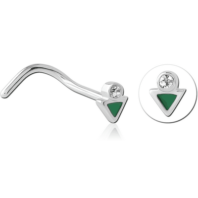 SURGICAL STEEL CURVED JEWELLED NOSE STUD