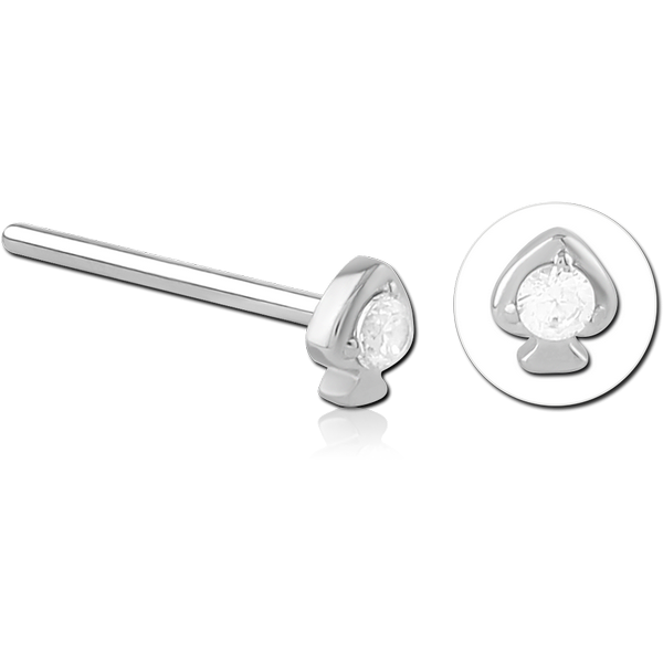 SURGICAL STEEL STRAIGHT JEWELLED NOSE STUD