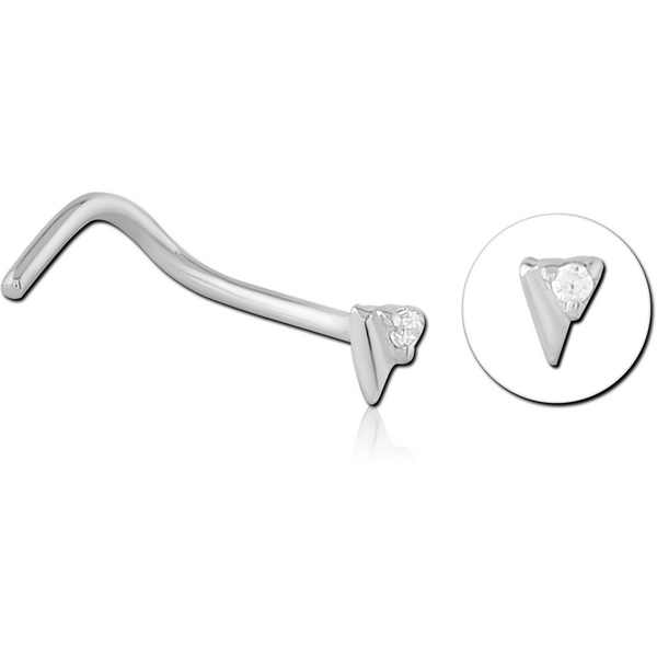 SURGICAL STEEL CURVED JEWELLED NOSE STUD