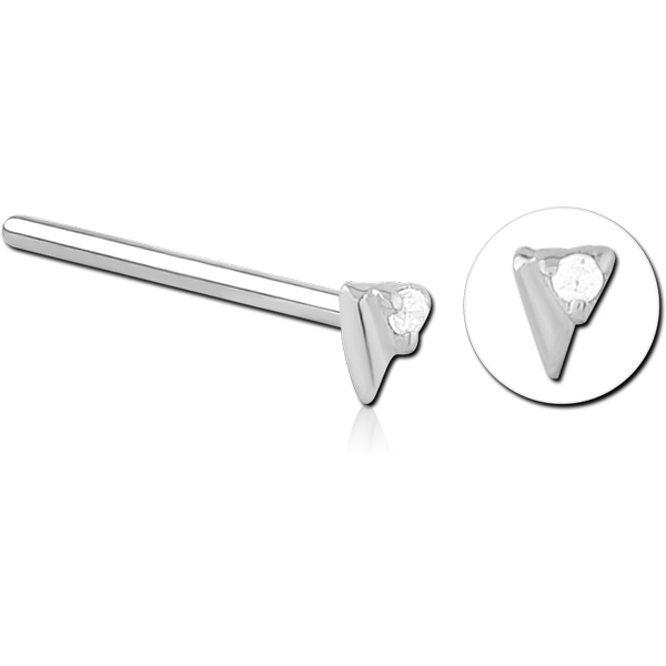 SURGICAL STEEL STRAIGHT JEWELLED NOSE STUD