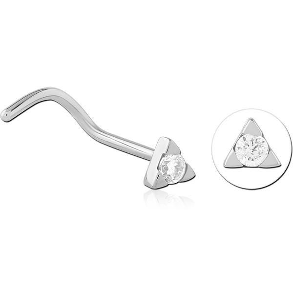 SURGICAL STEEL CURVED JEWELLED NOSE STUD