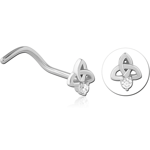 SURGICAL STEEL CURVED JEWELLED NOSE STUD