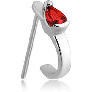 SURGICAL STEEL STRAIGHT JEWELLED WRAP AROUND NOSE STUD