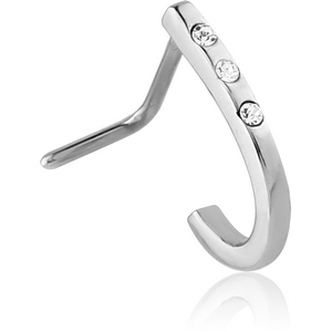SURGICAL STEEL 90 DEGREE JEWELLED WRAP AROUND NOSE STUD