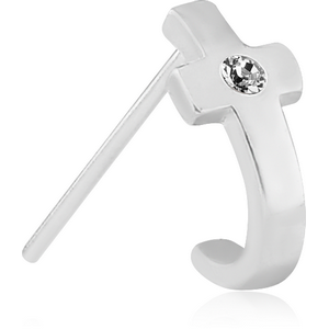 SURGICAL STEEL STRAIGHT JEWELLED WRAP AROUND NOSE STUD