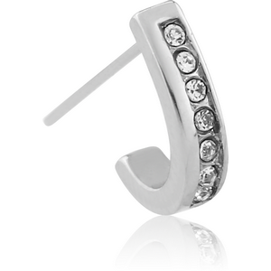 SURGICAL STEEL STRAIGHT JEWELLED WRAP AROUND NOSE STUD