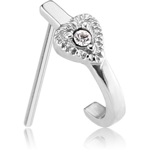 SURGICAL STEEL STRAIGHT JEWELLED WRAP AROUND NOSE STUD
