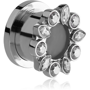 SURGICAL STEEL JEWELLED THREADED TUNNEL